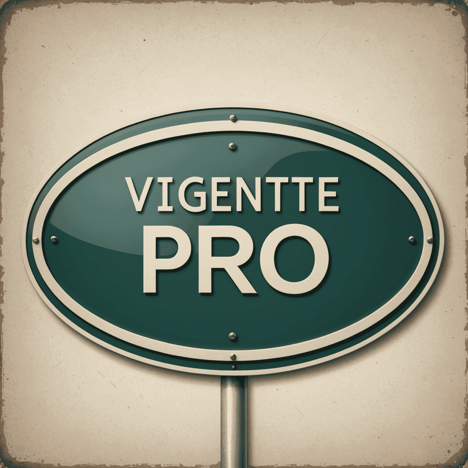 Vignette-Pro Logo: Ein stilisiertes Autobahnschild mit dem Text 'Vignette-Pro'