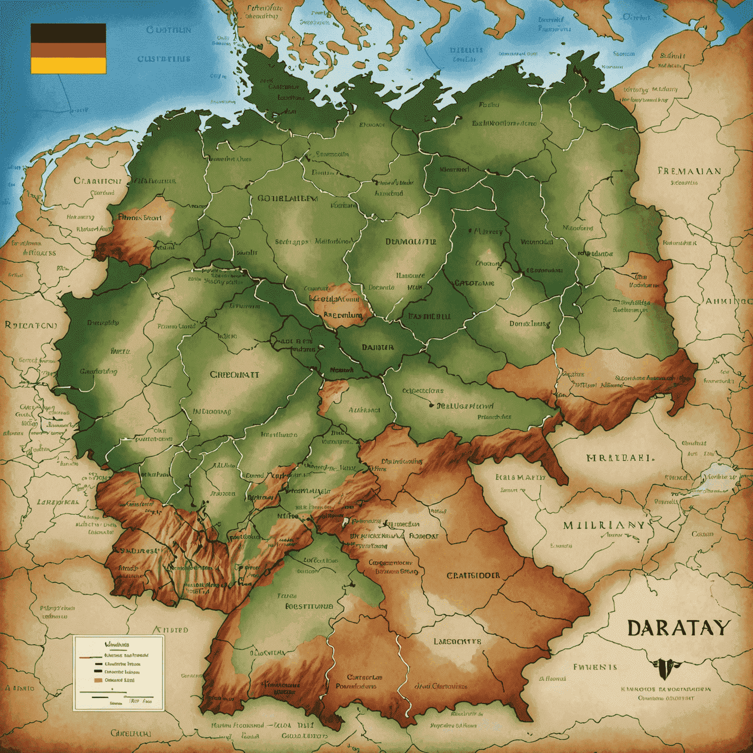 Eine Karte von Deutschland mit hervorgehobenen Regionen, die Sondervignetten erfordern